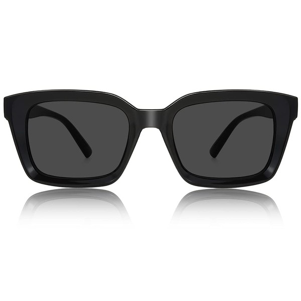 JiSoo Gafas de lectura de gran tamaño para mujer, estilo Oprah con bisagra de resorte, S-negro (lentes de sol para lectura), 1.50 US