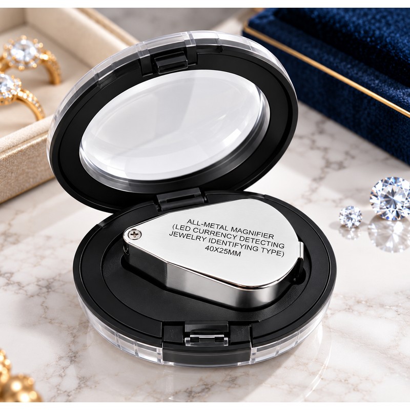 40X Jewelry Loupe for Close-Up Inspection – LED & UV