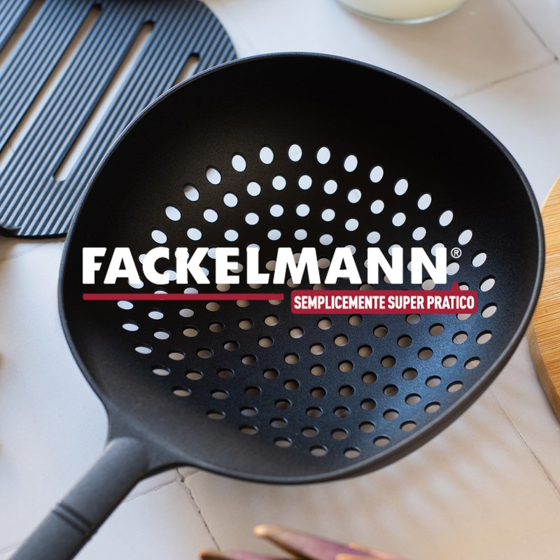 Fackelmann Schiumarola in Nylon, per Scolare, Schiumare, Scolapasta Ottimale per