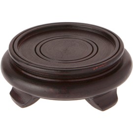 Bard's Dark Wood Decorative Base, 1.625" H x 4.75" W x 4.75" D (3.5" Display Diameter), Pack of 2