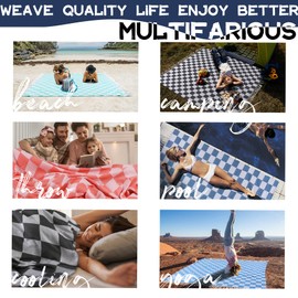 Large Picnic Blanket Outdoor Law Park Grass Patio Mat Manta Para Soft Car Travel Essentials Road Trip Summer Vacation Stuff Outside Accessories Roadtrip Camping Gear Rv Must Haves Glamping Tent Gadget
