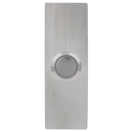 Waterwood Small Rectangle Doorbell in Silver 1/8" Thick Grade 304 Stainless Steel - Adhesive Mount/Rust Proof - 1" W x 3" H x 0.19" D