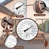 4" Brass Outdoor Thermometer Waterproof, Outside Decorative Thermometer for Patio,