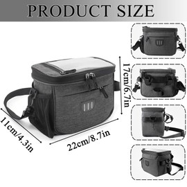 XIONGXIAOZHI 5L Bicycle Basket Front Bag, Waterproof Bicycle Bag Handlebar with Touch Screen, Removable Shoulder Strap, Rain Cover - Universal for E-Bike, Mountain Bike, City Bike