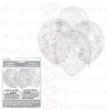 Silver Confetti Clear Latex Balloons (30cm) Pack of 6 -