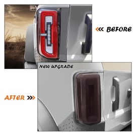 Smoked Tail Light Covers Compatible with Bronco 2021+2/4 Door Exterior Accessories, Taillights Covers Guard Protector Frame (for Badlands/Outer Banks/Wildtrak/Heritage Limited Edition/Everglades.)