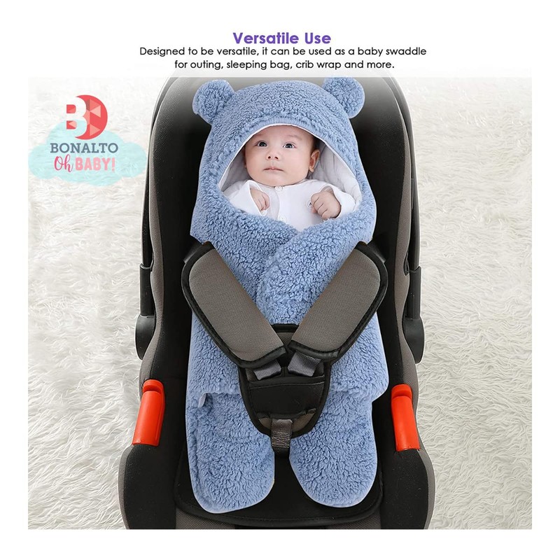 Manta con Capucha de Oso para Bebé, Saco para Dormir