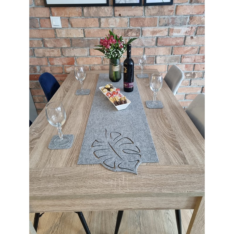 Felt Table Runner, Washable, Table Runner, Still, Grey, Heat-Resistant Felt