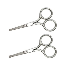 Speert SC2041E Manicure Round Tip Scissors 2 Pack Stainless Steel Pedicure Facial Hair Nose Grooming Nails Eyebrow Eyelash