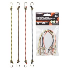 Keeper - 10” Mini Bungee Cords, 4 Pack - UV and Weather-Resistant
