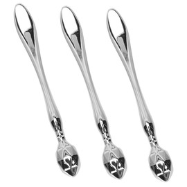 Baluue Eye Massager Set 3pcs Compact Eye Rollers Portable Eye Applicators for Eye Massage Zinc Alloy Silver