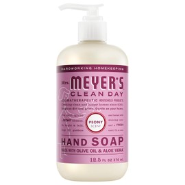 Mrs. Meyer’s Jabón de Manos Líquido Peonía 370 ml | Aroma Dulce y Reconfortante de Peonía | Fórmula Suave de Origen Vegetal | Sin Parabenos ni Crueldad Animal | Ideal para Uso Diario