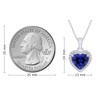 THE JEWEL ZONE Heart Simulated Blue Sapphire & White Topaz