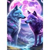 GDYEEH Two Wolves Diamond Painting Adults, 5D Moon Diamond Art