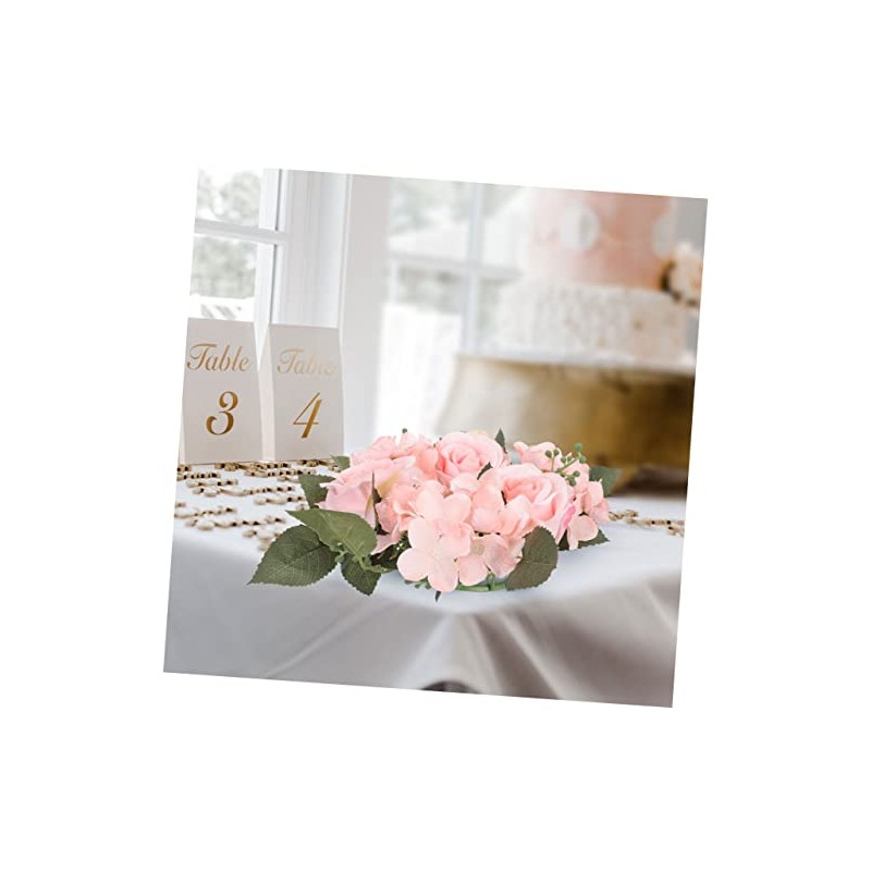 LIFKOME 3piezas Anillo De Vela Flores Artificiales De Rosas para
