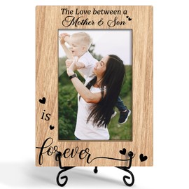 Yuansail Mom & Son Picture Frame - 4x6 Wooden Frame, Birthday & Special Occasion Gift for Mom, Mama, Mommy - Perfect for Mothers Day, Thanksgiving, Christmas