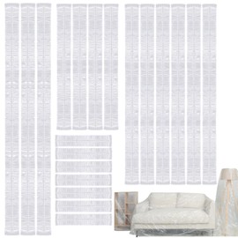 AceOrbit 20 Pcs Furniture Covers for Moving Disposable Dust Covers with Elastic Plastic Furniture Protector for Sofa Chair Table Extra Large Clear Couch Bed Protector for Moving and Storage, 4 Sizes