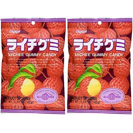 Kasugai Lychee Gummy Candy 3.59oz (2 Pack)