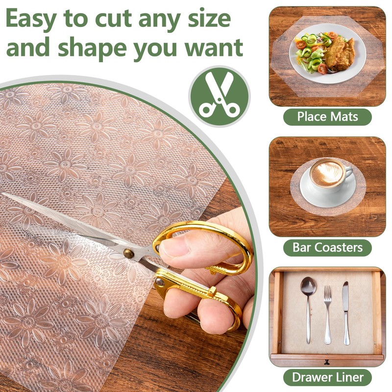 Onlyesh Shelf Liners for Kitchen Cabinets Refrigerator Liners