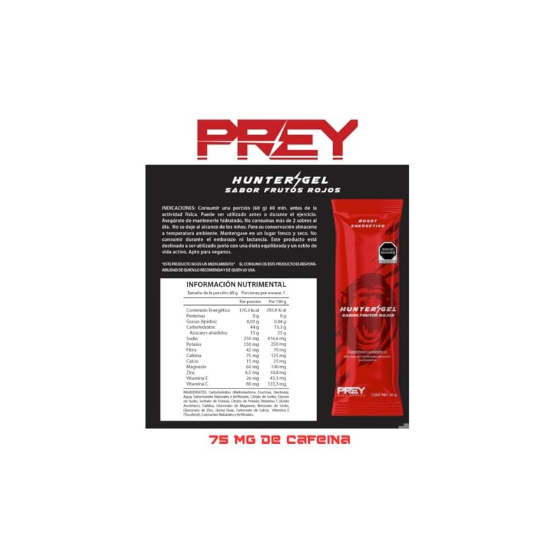 Hunter Gel Sabor Frutos Rojos Energ Tico Semil Quido Electrolitos