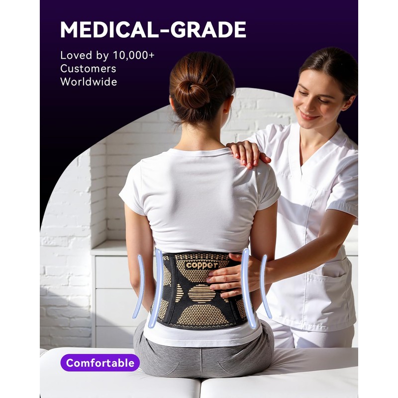 Copper Back Brace for Men And Women Lower Back Pain