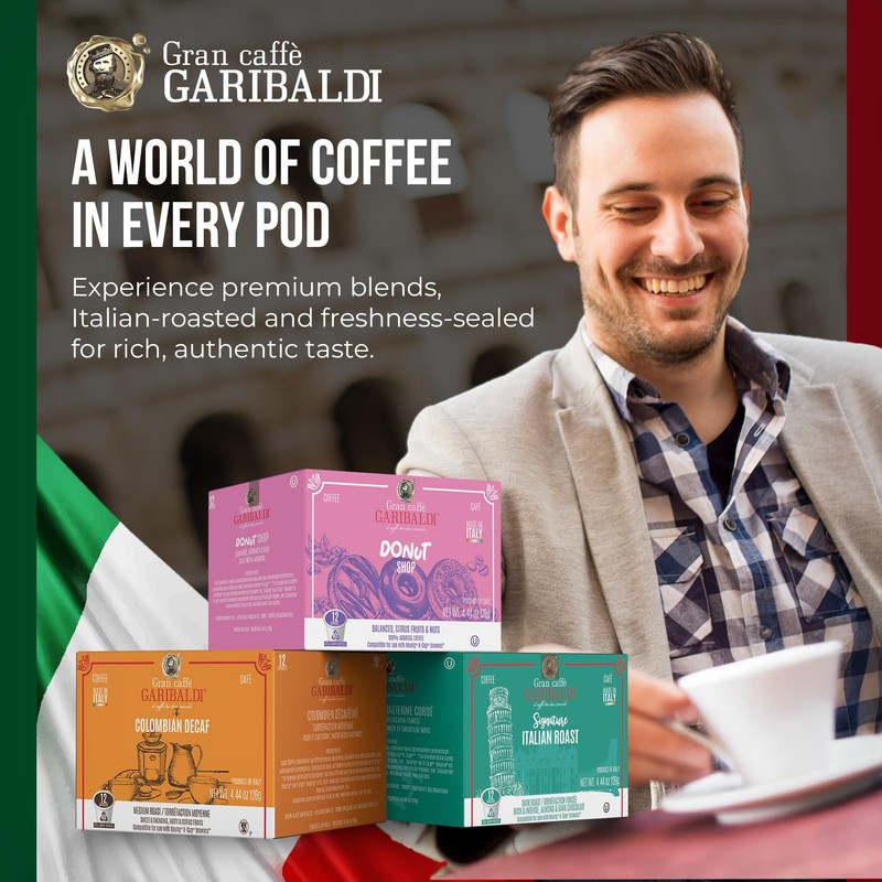 Caffè Garibaldi Donut Shop Coffee Pods, Single-Serve Capsules for Keurig