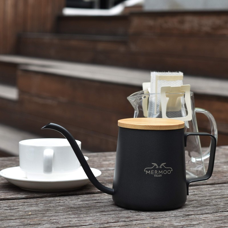 Mermoo Yilan Coffee Pot, Drip Coffee, Kettle with Lid, Drip