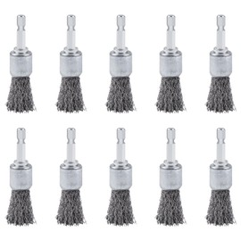 WUBOECE 10PCS Wire Brush for Drill, High Carbon Steel Wire Drill Brush Wire Brush, Metal Wire Brush for Drill with 1/4" Hex Shank, Skilled in Handling Metal & Nonmetal Surfaces