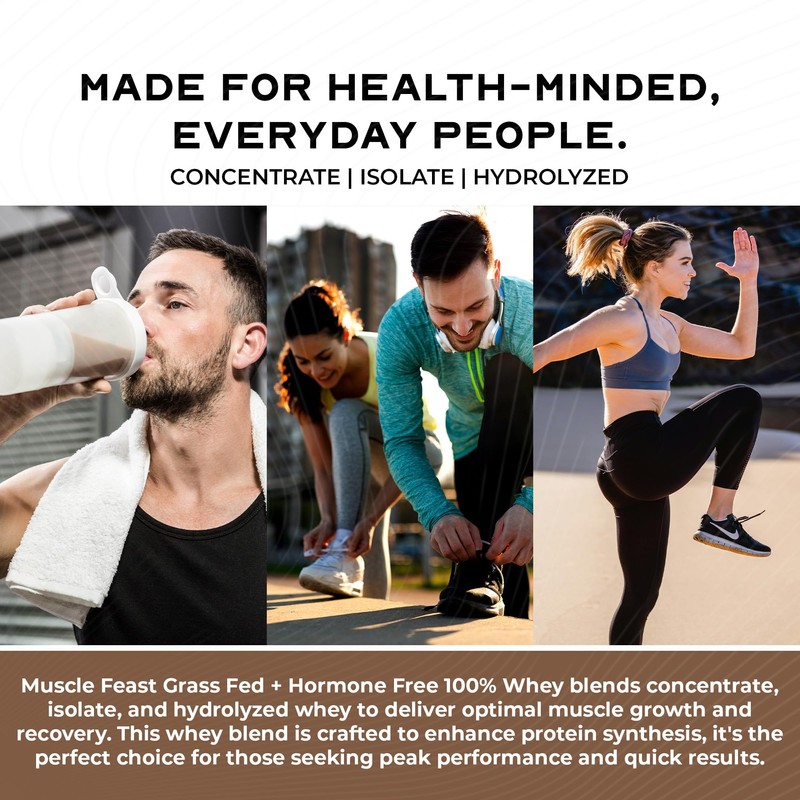 Muscle Feast 100% Grass Fed Whey Protein Powder, All Natural