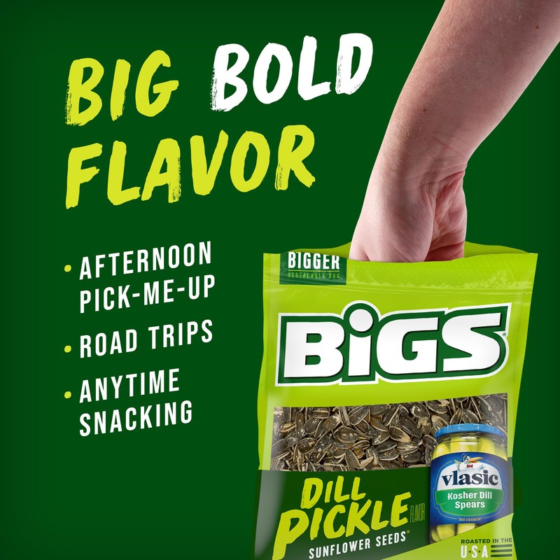 BIGS Sunflower Seeds, Vlasic Dill Pickle Flavor, 16 oz.