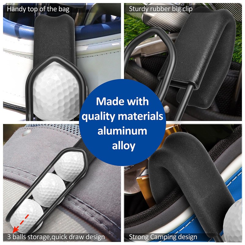 Golf Ball Holder - Holds 3 Balls Easy Attachment to
