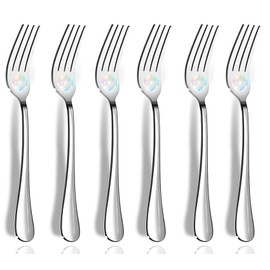 Dinner Forks, Set of 6 Top Food Grade Stainless Steel Silverware Forks, Flatware Set,8 Inches, Mirror Finish & Dishwasher Safe, New Apartment Essentials Cutlery Set