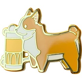 Cocktail Critters Hard Enamel Pins for Bartender Aprons, Jackets, Backpacks and Purses, Shirt and Suit Lapels, Kawaii Cute Badges Brooch Jewelry (Corgi x Beer Mug)