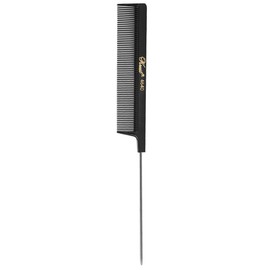 Krest 4640 8" Weaving Foiling Fine Tooth Rattail Hair Cutting Comb SB-K4640-BLK