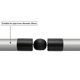 Heavy Duty Curtain Rod Connector, Black Window Curtain Rod Connector, Corner Connector, Elbow Connector for Bay Windows, Curtain Rods 2 Pack