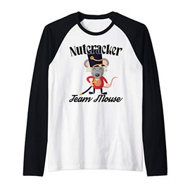 Funny Nutcracker Soldier Toy Christmas Dance Team Mouse Raglan Baseball Tee