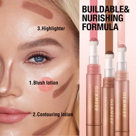 Blush Stick,Liquid Blush Stick,Silky Smooth Creamy Formula,Lightweight Blendable Blush Rouge Stick,Naturally Sculpted Look Professional Beauty Makeup Blush (01/03/05)