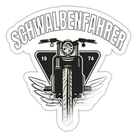 Spreadshirt Retro Swallow Driver Moped 1974 Sticker 10 x 10 cm Glossy White