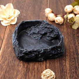 Litewoo Pet Terrariums Food Bowl Water Dish, Natural Shape Habitat Décor Reptile Feeding Bowl