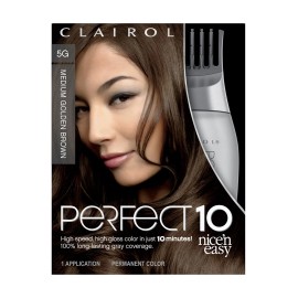 Clairol Nice N Easy Perfect 10 Permanent Hair Dye Medium Golden Brown 6.67 Oz