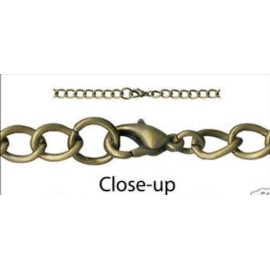 TMGP 2 Antiqued Brass Plated Steel Charm Bracelets with Lobster Clasps