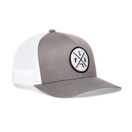 HAKA State City Trucker Hat for Men & Women, Adjustable Baseball Hat, Mesh Snapback, Sturdy Outdoor Black Golf Hat, Gray & White, One Size