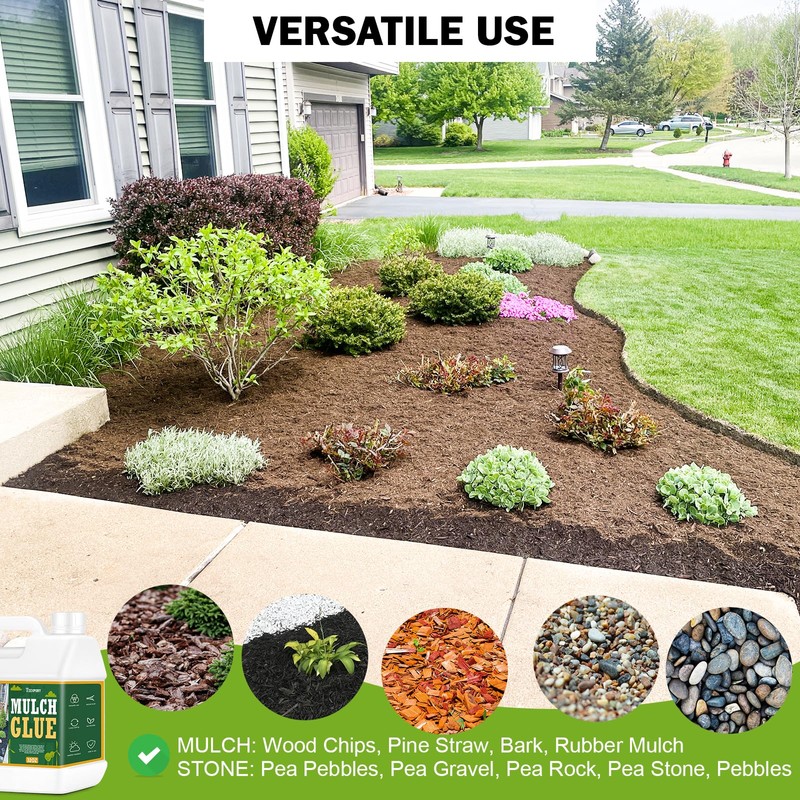 Teexpert 28OZ Mulch Glue for Landscaping - Long-Lasting Pine Straw,Bark,Rubber