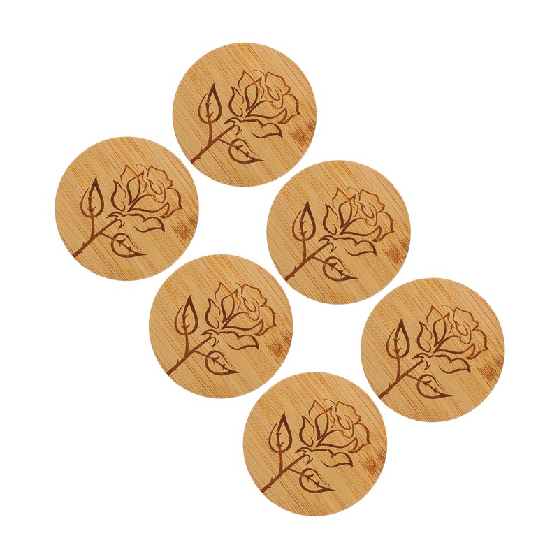 6Pcs Jar Wood Lid Set Easy to Clean Storage Jar
