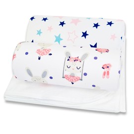 Next to Me Crib Sheets – 3pc Baby Bed Set with 2 Fitted Sheets and 1 Waterproof Mattress Protector – 100% Organic Cotton Fitted Crib Sheet – Selemavi Baby Sheets 83 x 50cm Made in Europe