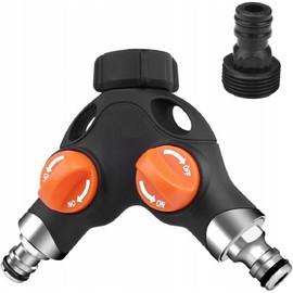 Garden Hose Splitter 3-Way Connector – 1/2'' Quick Connect Tap Adapter with Adjustable Flow Control, Zinc Alloy Body, Rubber-Coated Grip, Compatible with Standard European Hoses
