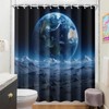 IOHEFY Earth View Shower Curtain 72x72 Inch with Hooks Outer