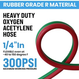 YOTOO Heavy Duty Oxygen Acetylene Hose 1/4-Inch × 50 Feet with 9/16"-18 B fittings Twin Welding Hose