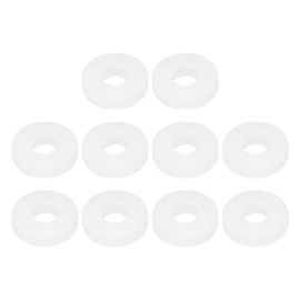PATIKIL Silicone Rubber Flat Washer, 10 Pcs 0.98" OD x 0.39" ID x 0.2" Thickness Sealing O Ring Water Hose Gasket Assortment Kit Heat Resistant Washer for Plumbing Valve Machinery, White
