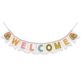 Back to School Banner - Welcome - First Day of School Decoration, Green Banner 6.5ft Long, For Classroom Decorations, Campus Home Office, Schools Party Supplies and Welcome Sign - A10